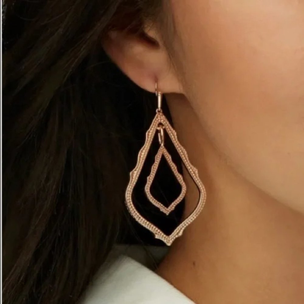 New Kendra Scott Simon Drop Earrings In Rose Gold